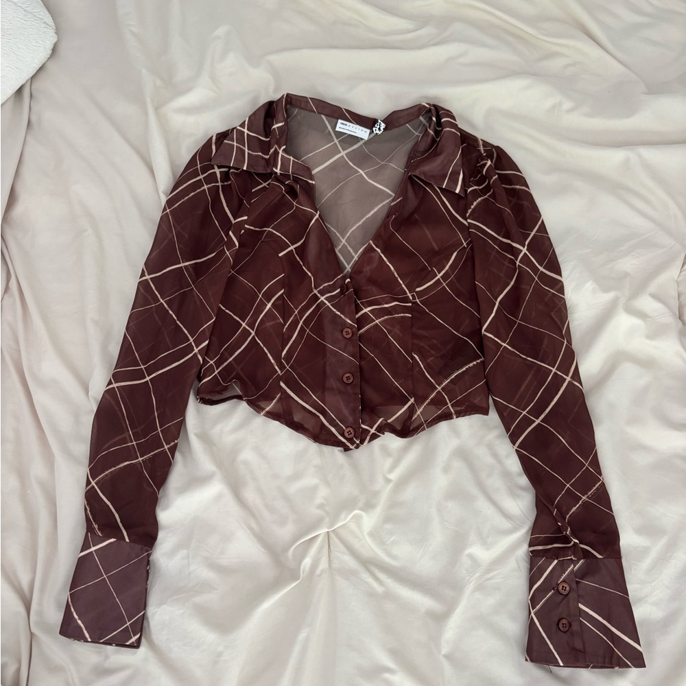 ASOS Cropped Button Up Top